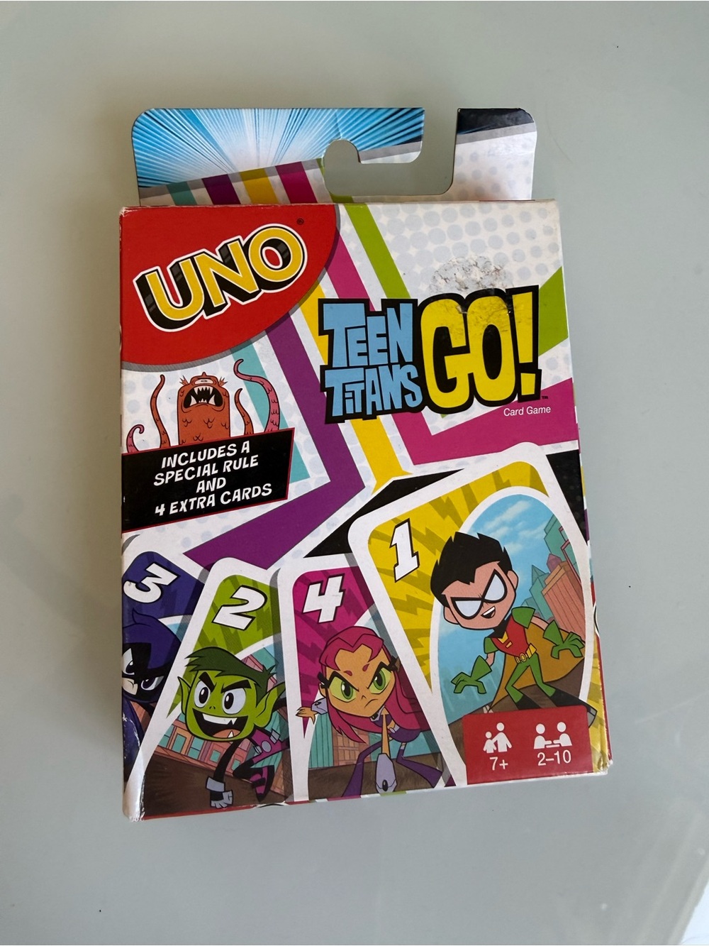 Mattel UNO Teen Titans GO! Card Game - Pink, Purple, Yellow, Blue